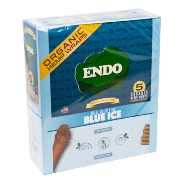 Endo Blue Ice Organic Hemp Wraps Display Of 15