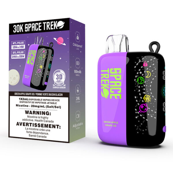 Green Apple Grape Ice Space Trek 30000 Puffs Disposable Vape Ct 5