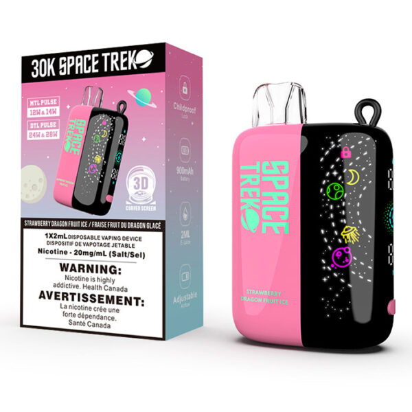 Strawberry Dragon Fruit Ice Space Trek 30000 Puffs Disposable Vape Ct 5