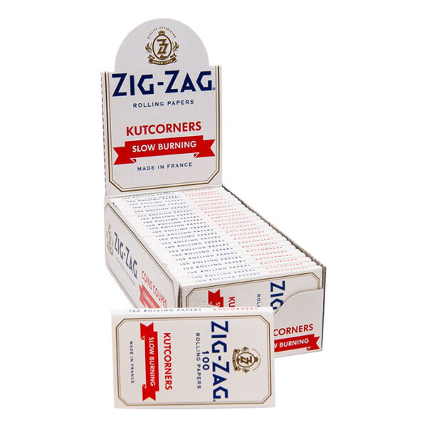 Zig Zag White Kutcorners Slow Burning Single Wide Rolling Paper 1 1/2 Ct 25