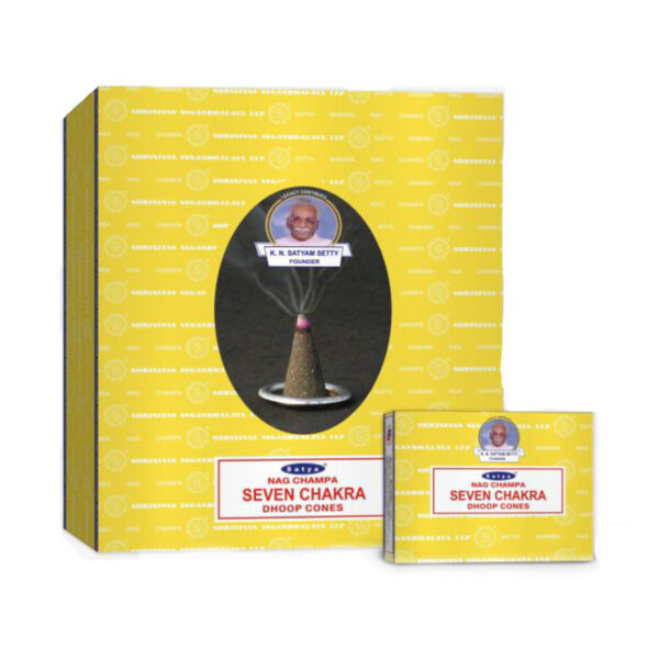 Satya Seven Chakra Backflow Dhoop Cone