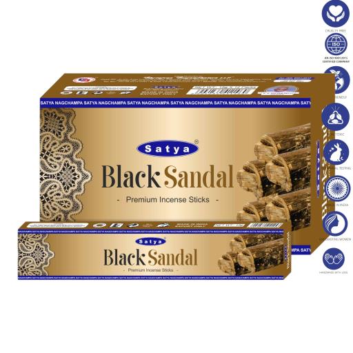 SATYA BLACK SANDAL PREMIUM MASALA INCENSE STICKS