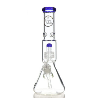 TM-234 BLUE 14 INCH  BEAKER BONG WITH DONUT PERCULATOR