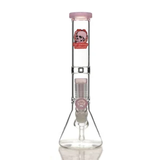 pink 12 inch beaker with tree perc