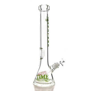 TM-316 GREEN  BEAKER BONG WITH LOGO 18 INCH AND 9MM
