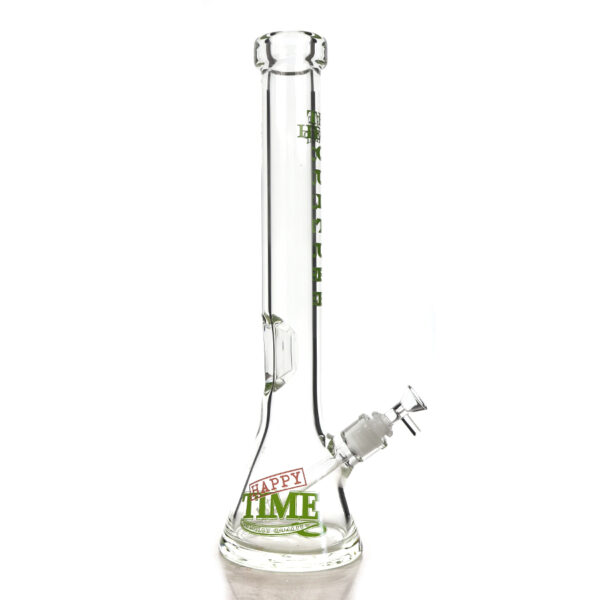 TM-316 GREEN  BEAKER BONG WITH LOGO 18 INCH AND 9MM