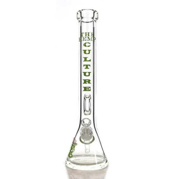 TM-316 GREEN  BEAKER BONG WITH LOGO 18 INCH AND 9MM - Image 2