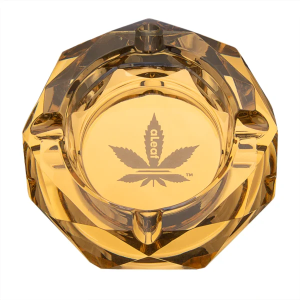 Aleaf Glass Ashtray Gold