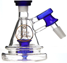 TM-454 The Pyramid - 14mm Mini Bubbler Ash Catcher - BLUE