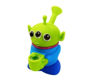 Eyed Alien Silicone Blue Bong With Glass Bowl