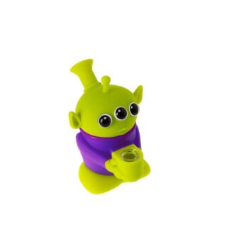 Eyed Alien Silicone Purple Bong With Glass Bowl