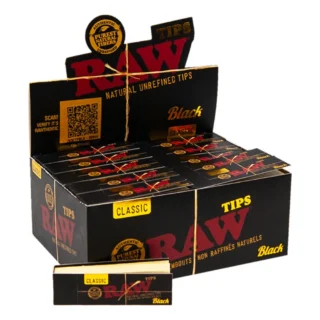 Raw Black Unrefined Natural Tips Display of 50