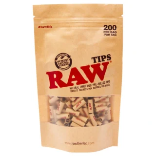 Raw Pre-Rolled Unbleached Tips Bag 200