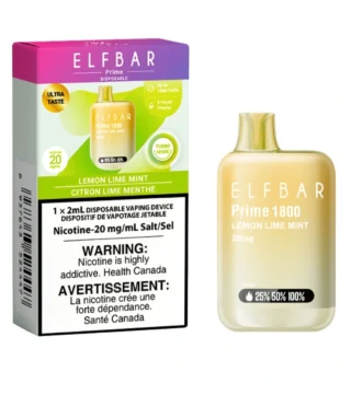 Elf Bar Prime 1800 Disposable Vape 5ct Lemon Lime Mint