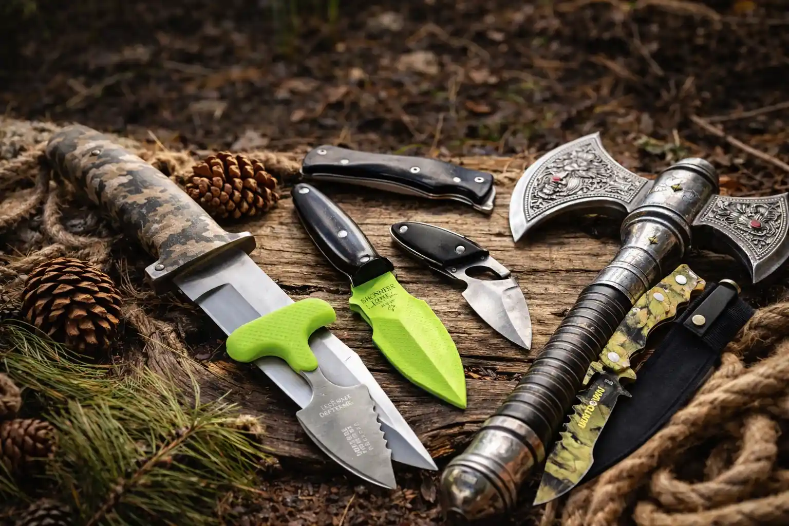types of hunting knife and axe